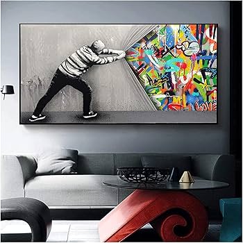 Amazon.co.jp: バンクシーポップウォールアート抽象的な落書き Amazon.co.jp: バンクシーポップウォールアート抽象的な落書き